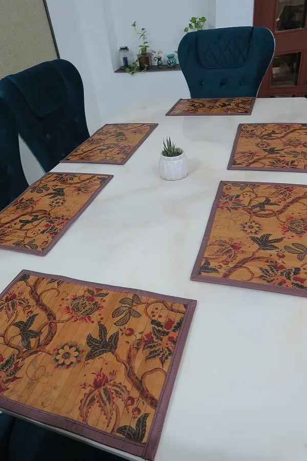 Multicolor_Bamboo_Dining_Placemats/Table_Mats_Wild_Hibiscus_Flower_Print