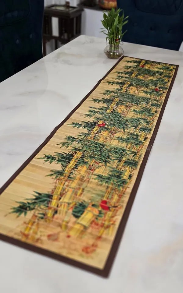 Bamboo_Tablemats/_Placemats_Bamboo_print-_Set_of_6_and_1_Table_Runner