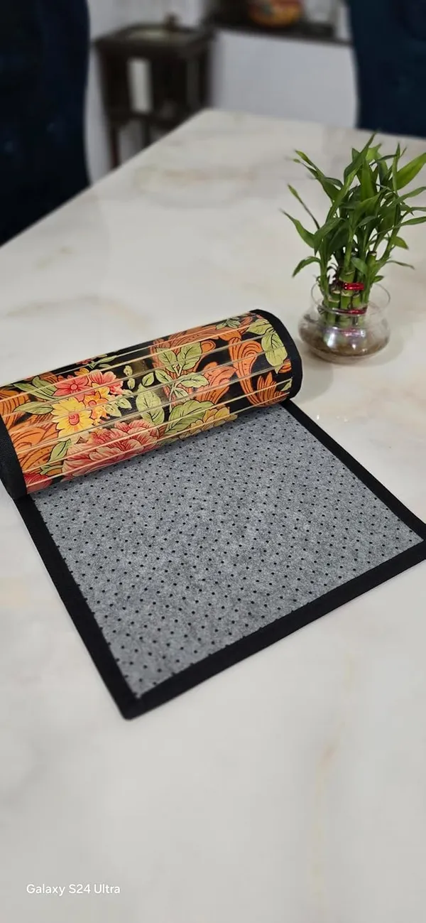Bamboo_Table_Runner_For_Dining_Table_Floral_Print_Black-_size_30X135Cm