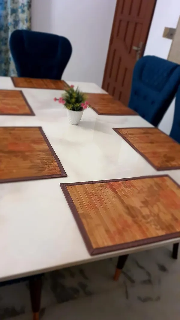 Flower_Print_Bamboo_Placemats/Dining_Table_Mat_srose_Flower_Print_(30x45cm)