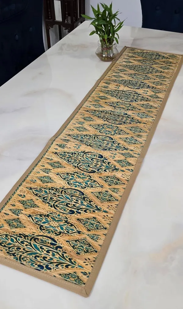 Multicolor_Bamboo_Dining_Table_Runner/_Printed_Anti_Skid_Runner_For_Dining_/_Center_Table_Suitable_For_4_Seater_&_6_Turkish_Print