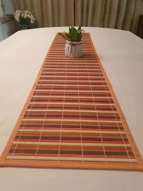 Bamboo_Dining_Table_Runner_for_6_Seater_-30x135cm_Orange_Stripe