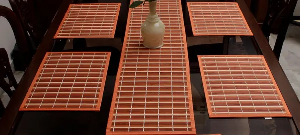 Bamboo_Dining_Table_Mats/Placemats_for_Dining_Table_Multicolour_Stripes_Orange_30x45cm