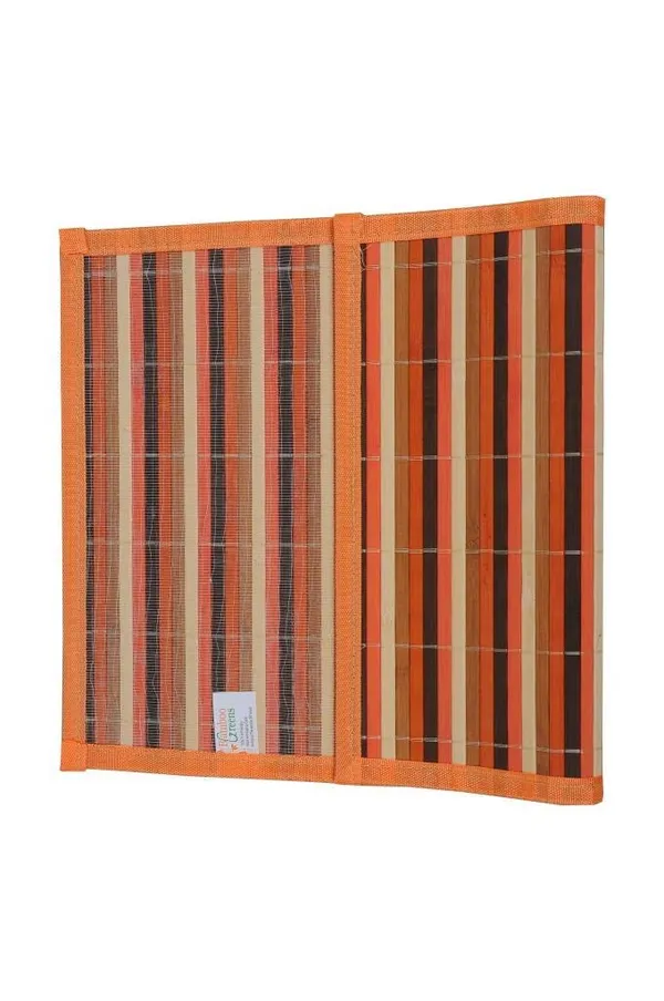 Bamboo_Dining_Table_Mats/Placemats_for_Dining_Table_Multicolour_Stripes_Orange_30x45cm