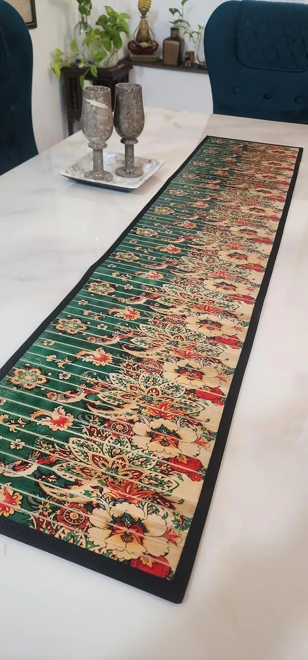 Bamboo_Dining_Table_Runner/_Printed_Anti_Skid_Runner_For_Dining_/_Center_Table_Suitable_For_4_Seater_&_6_-_Bird_Print_30x135cm