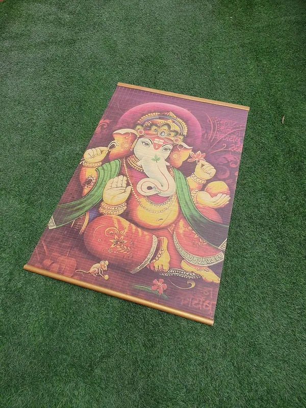 Bamboo_Wall_Hanging_Diwali_Gift/Home_Decor/Wall_Decor/Home/Office/Diwali_Pooja_Painting-Ganesha_60X90Cms