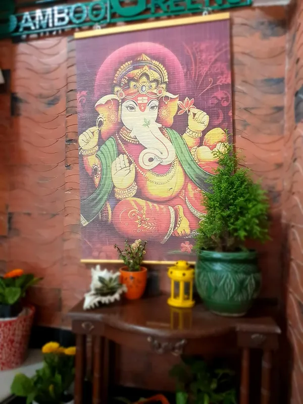 Bamboo_Wall_Hanging_Diwali_Gift/Home_Decor/Wall_Decor/Home/Office/Diwali_Pooja_Painting-Ganesha_60X90Cms