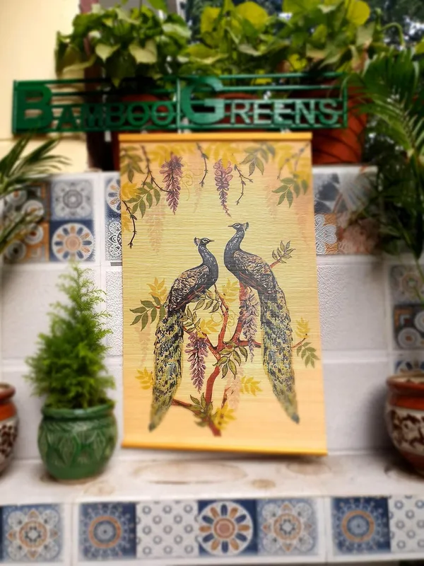 Bamboo_Wall_Hanging_Diwali_Gift/Home_Decor/Wall_Decor/Home/Office/Diwali_Pooja_Painting-__Peacock_60X90Cms
