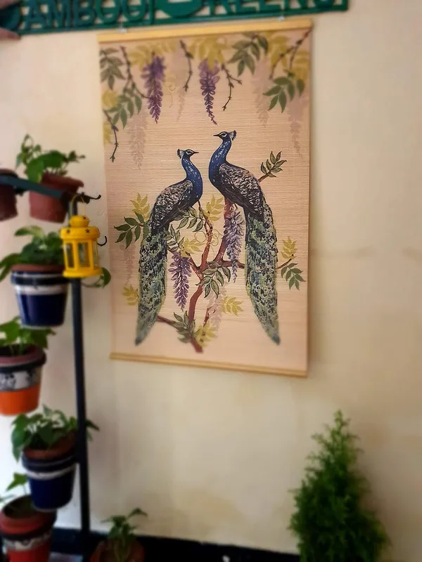 Bamboo_Wall_Hanging_Diwali_Gift/Home_Decor/Wall_Decor/Home/Office/Diwali_Pooja_Painting-__Peacock_60X90Cms