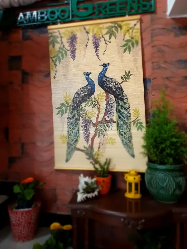Bamboo_Wall_Hanging_Diwali_Gift/Home_Decor/Wall_Decor/Home/Office/Diwali_Pooja_Painting-__Peacock_60X90Cms