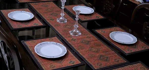 Bamboo_Dining_Tablemats_&_Runner_Set_for_Dining_Table_for_6_Seater-_Tribal_Design