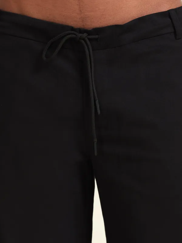 Black_Cotton_Regular_Fit_Convertible_Pants_For_Men