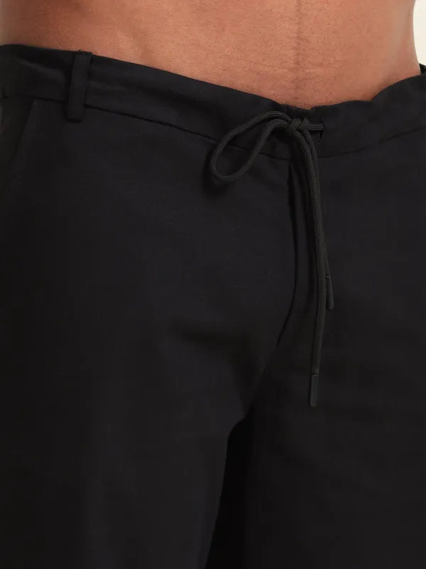 Black_Cotton_Regular_Fit_Convertible_Pants_For_Men