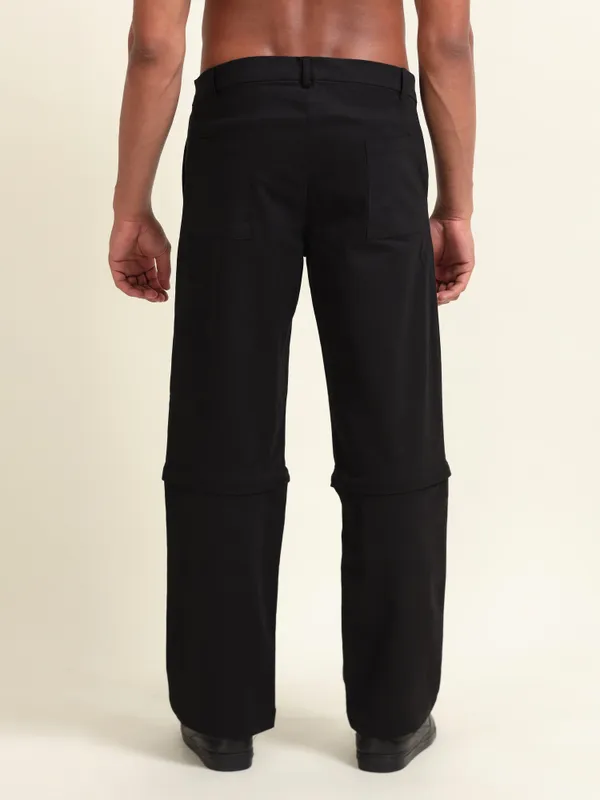 Black_Cotton_Regular_Fit_Convertible_Pants_For_Men