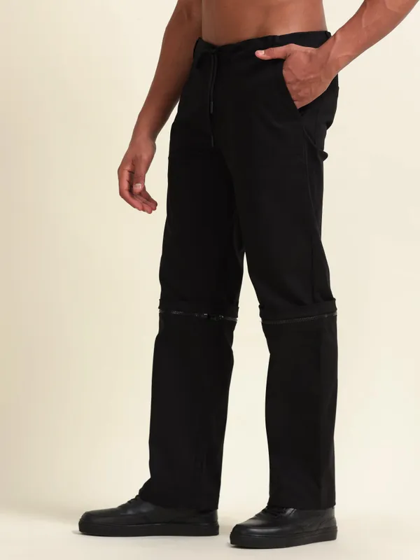 Black_Cotton_Regular_Fit_Convertible_Pants_For_Men