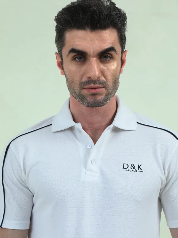White_Polyester_Cotton_Embroidered_Polo_T-Shirt_For_Men
