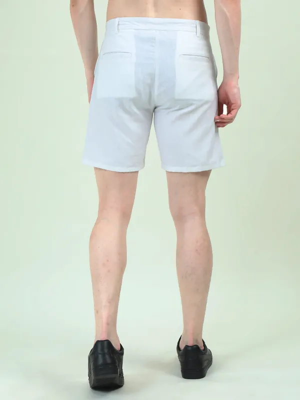 White_Linen_Relaxed_Fit_Shorts_For_Men