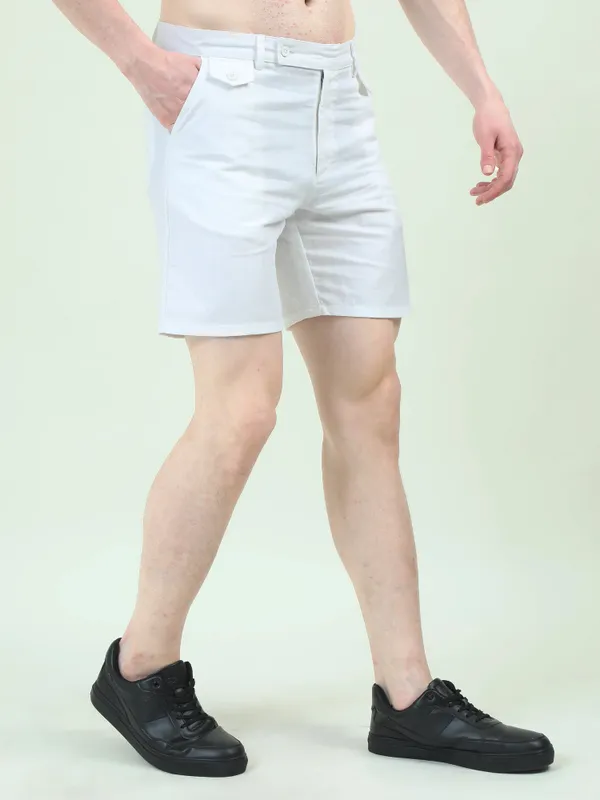 White_Linen_Relaxed_Fit_Shorts_For_Men