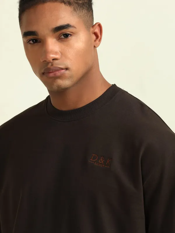 Brown_Terrycloth_Oversized_Puff_Print_T-Shirt_For_Men