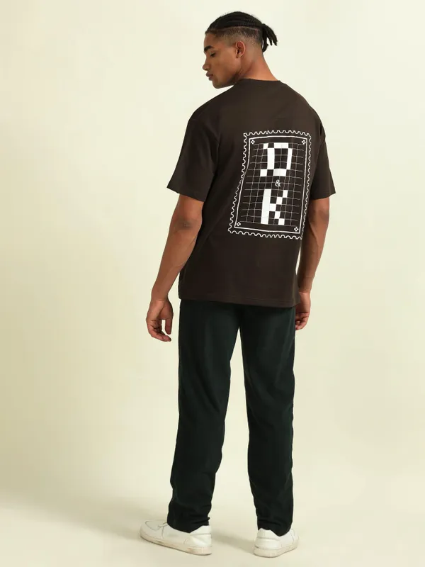 Brown_Terrycloth_Oversized_Puff_Print_T-Shirt_For_Men