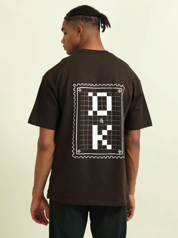 Brown_Terrycloth_Oversized_Puff_Print_T-Shirt_For_Men