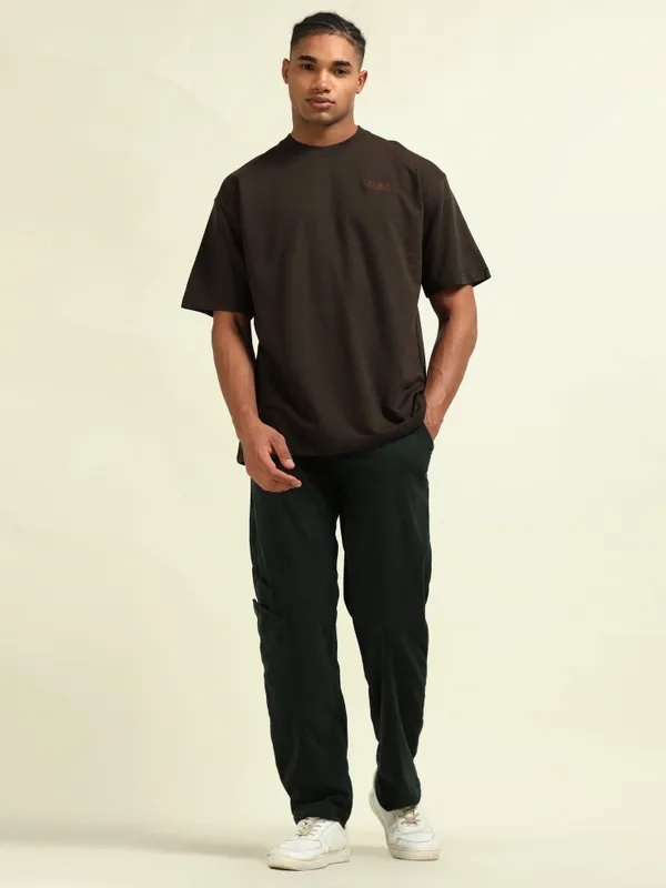 Brown_Terrycloth_Oversized_Puff_Print_T-Shirt_For_Men