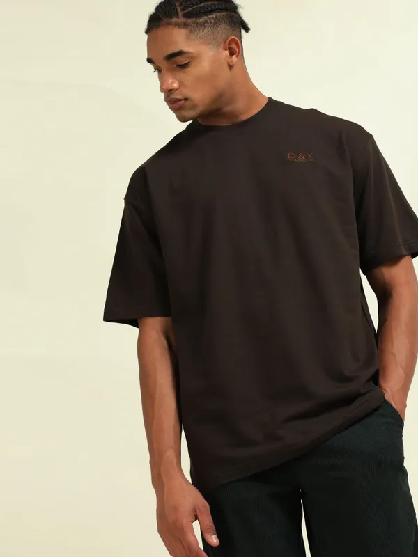 Brown_Terrycloth_Oversized_Puff_Print_T-Shirt_For_Men