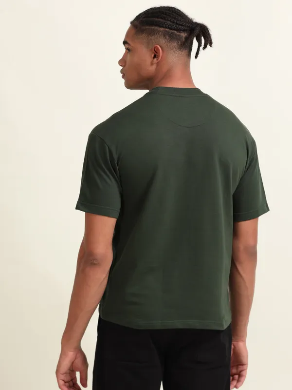 Green_Cotton_Oversized_Slogan_Print_T-Shirt_For_Men