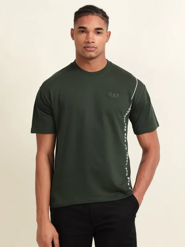 Green_Cotton_Oversized_Slogan_Print_T-Shirt_For_Men