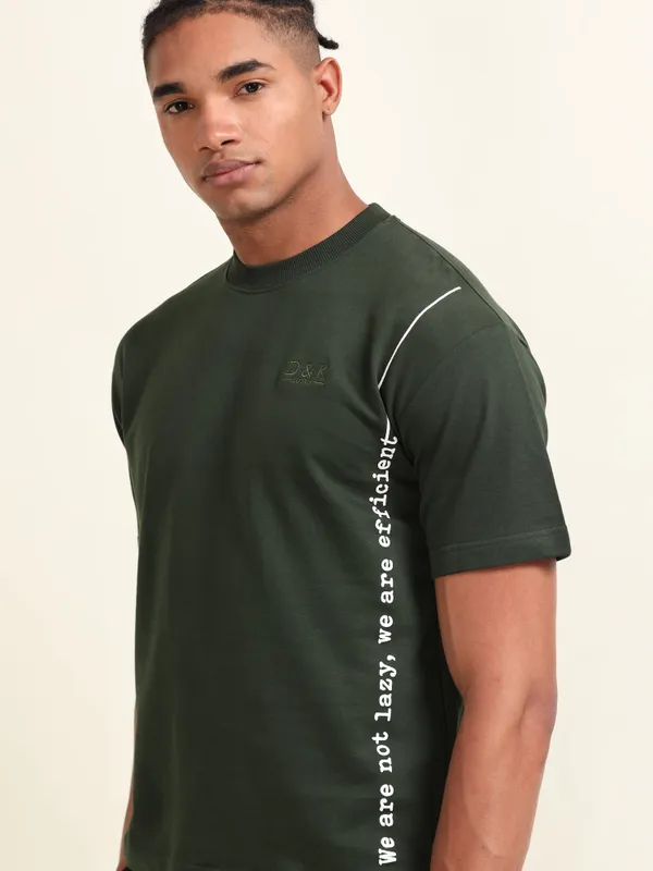Green_Cotton_Oversized_Slogan_Print_T-Shirt_For_Men