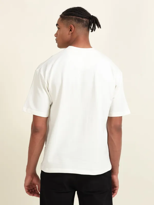 White_Cotton_Oversized_Slogan_Print_T-Shirt_For_Men