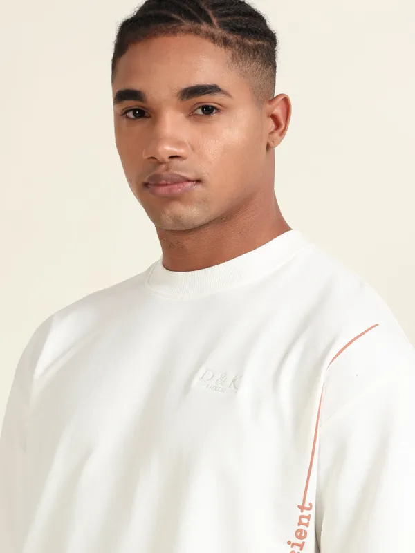 White_Cotton_Oversized_Slogan_Print_T-Shirt_For_Men
