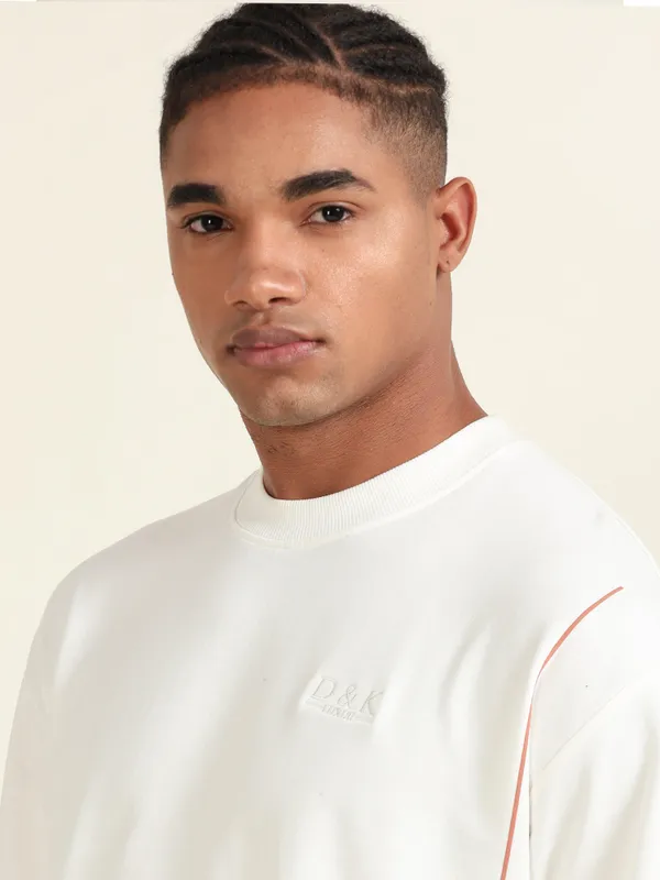 White_Cotton_Oversized_Slogan_Print_T-Shirt_For_Men