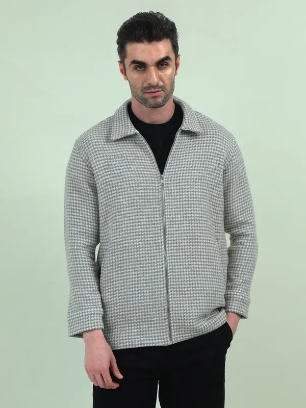 Grey_Cotton_Houndstooth_Zip-Up_Jacket_For_Men