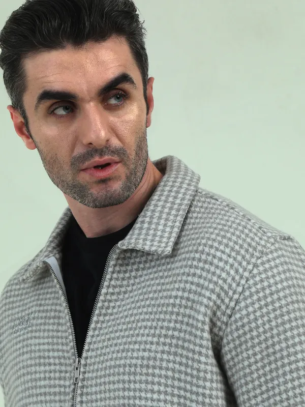 Grey_Cotton_Houndstooth_Zip-Up_Jacket_For_Men