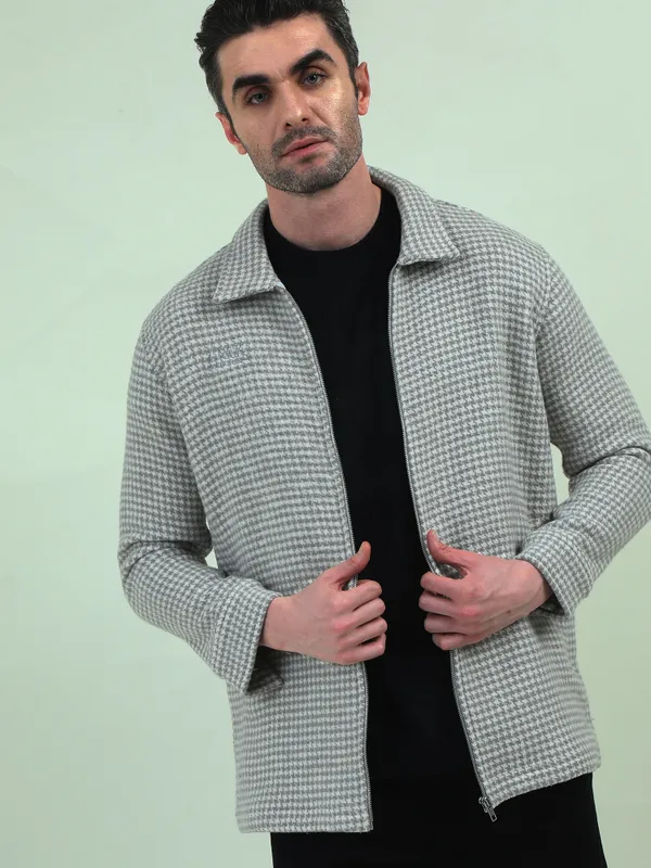 Grey_Cotton_Houndstooth_Zip-Up_Jacket_For_Men