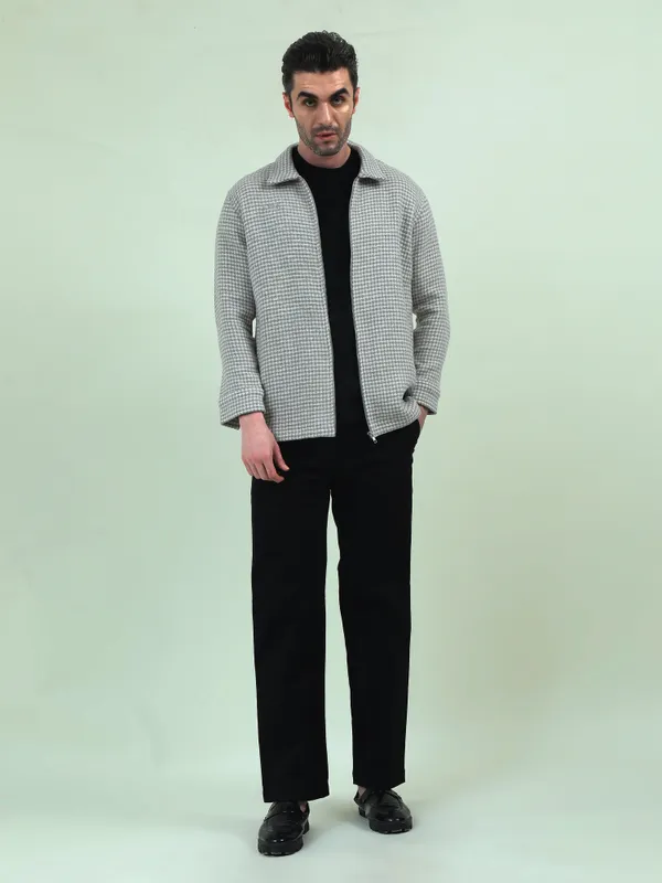 Grey_Cotton_Houndstooth_Zip-Up_Jacket_For_Men