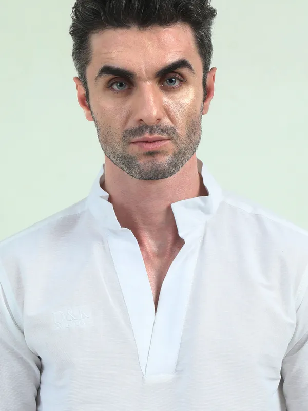 Off_White_Linen_Regular_Fit_Standing_Collar_Shirt_For_Men