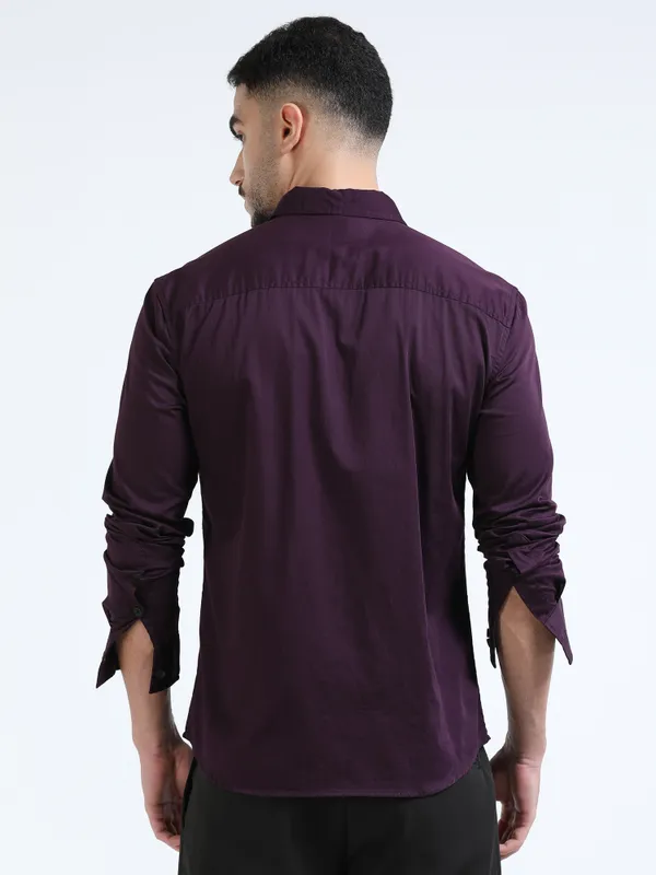 Wine_Cotton_Slim_Fit_Formal_Shirt_For_Men
