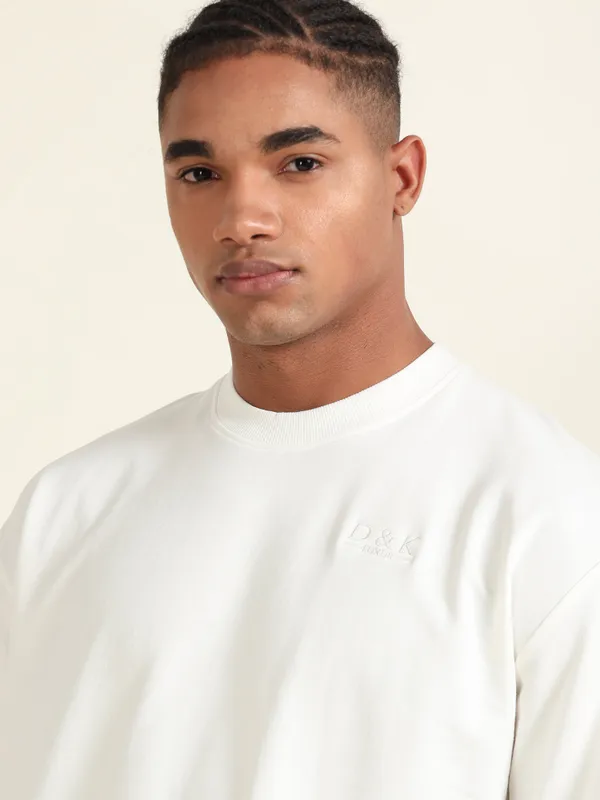 White_Cotton_Terrycloth_Oversized_Puff_Print_T-Shirt_For_Men