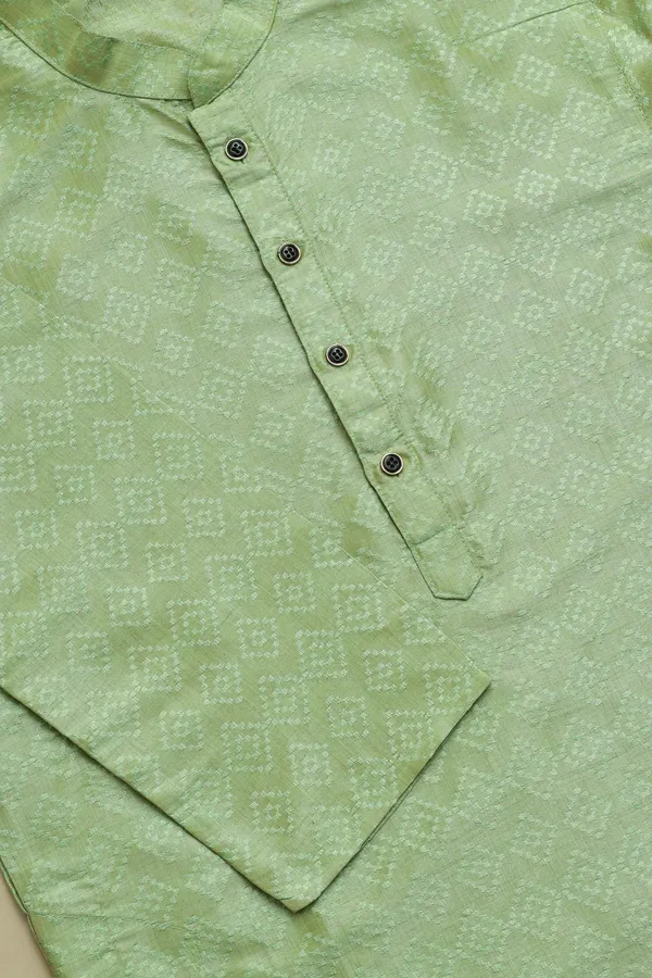 Light_Green_Silk_Jacquard_Woven_Texture_Kurta