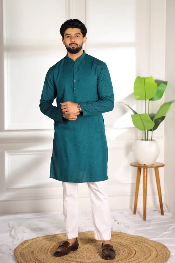 Teal_Rayon_Thread_Work_with_Sequin_Ethnic_Set