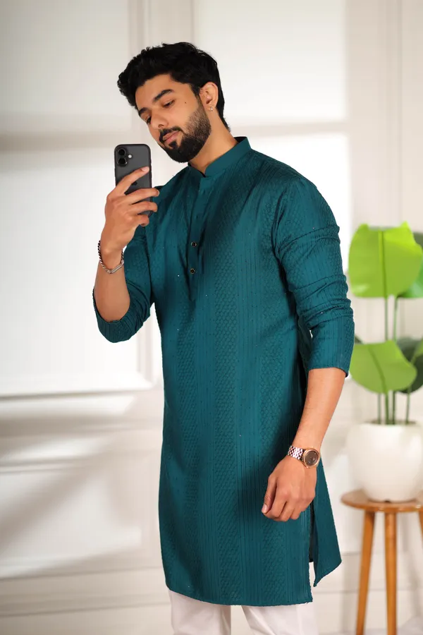 Teal_Rayon_Thread_Work_with_Sequin_Ethnic_Set