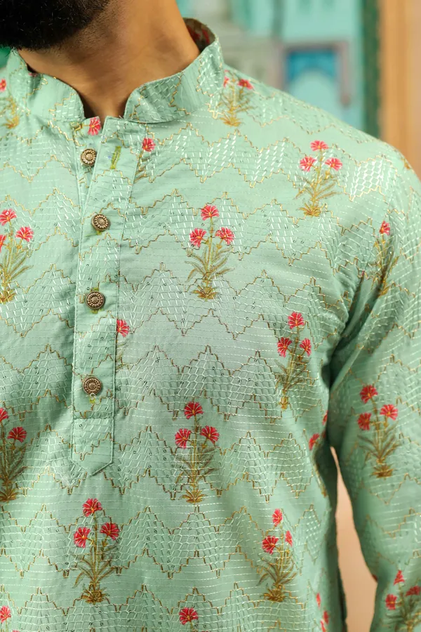 Pista_Cotton_Zari_thread_Work_with_Animal_Print_Kurta