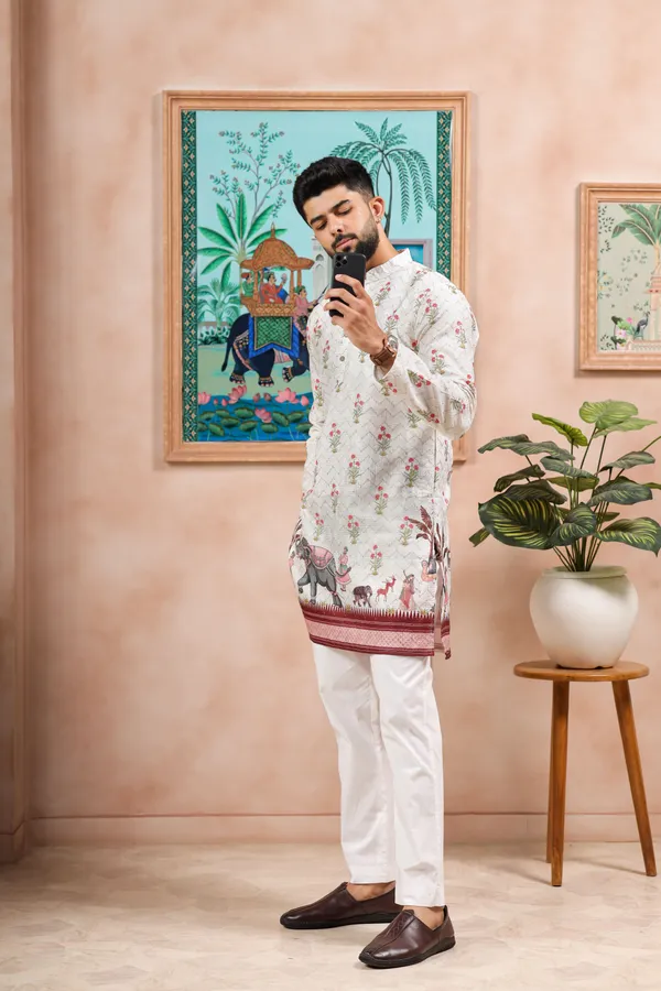 Cream_Cotton_Zari_thread_Work_with_Animal_Print_Kurta