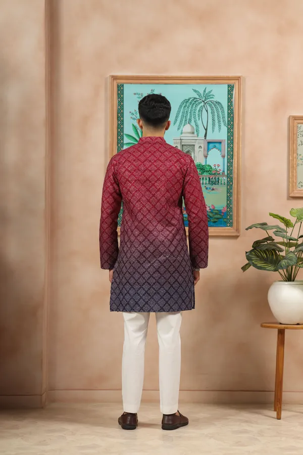 Maroon_Cotton_Zari_thread_Work_with_Animal_Print_Kurta