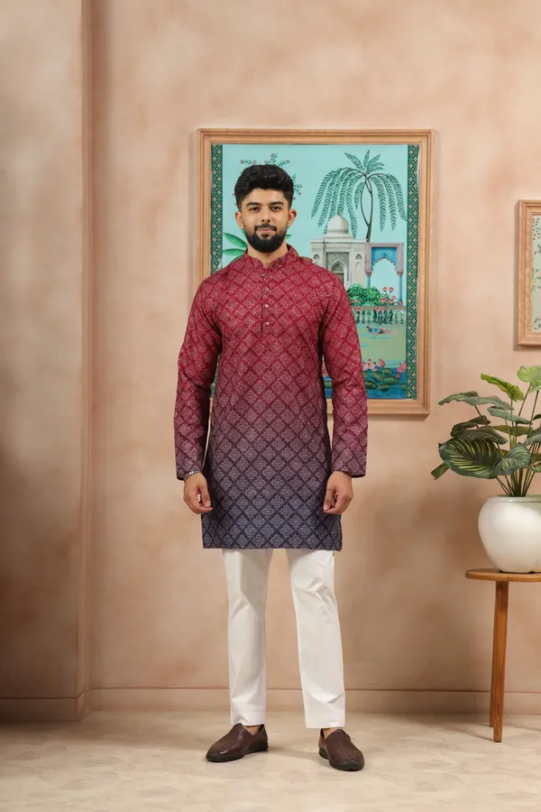 Maroon_Cotton_Zari_thread_Work_with_Animal_Print_Kurta