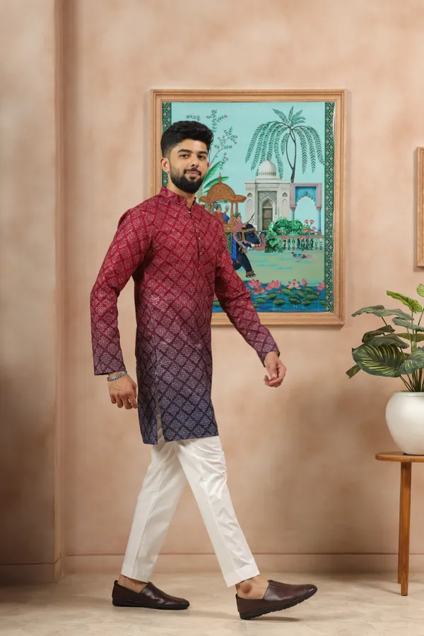 Maroon_Cotton_Zari_thread_Work_with_Animal_Print_Kurta