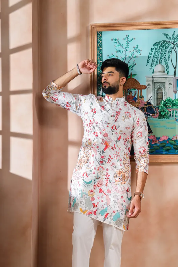 Cream_Cotton_Zari_thread_Work_with_Animal_Print_Kurta