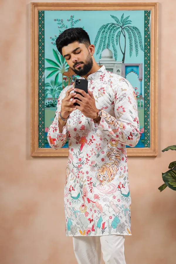 Cream_Cotton_Zari_thread_Work_with_Animal_Print_Kurta